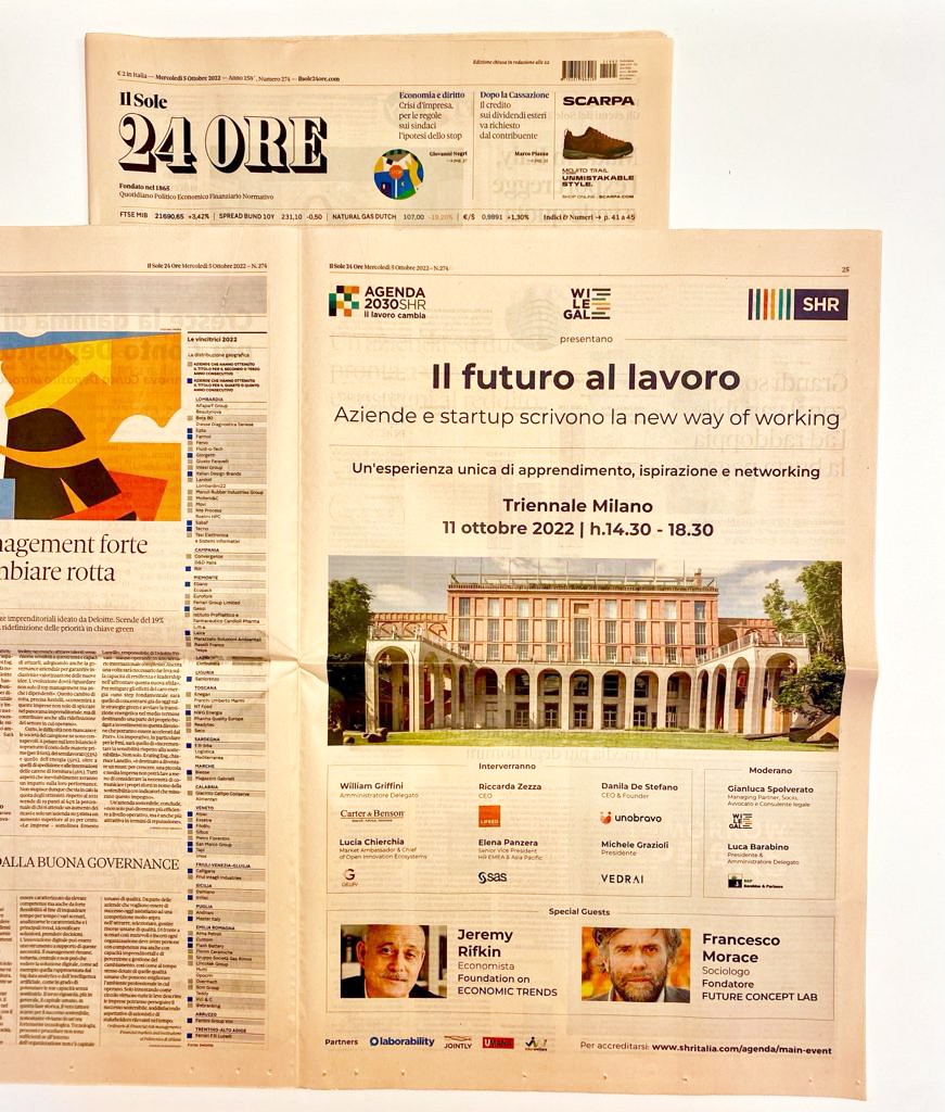 Il grande evento Agenda 2030 “Il futuro al lavoro” su Il Sole 24 Ore