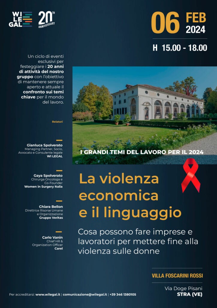 Evento WI LEGAL. I grandi temi del lavoro 2024: La violenza economica e il linguaggio.